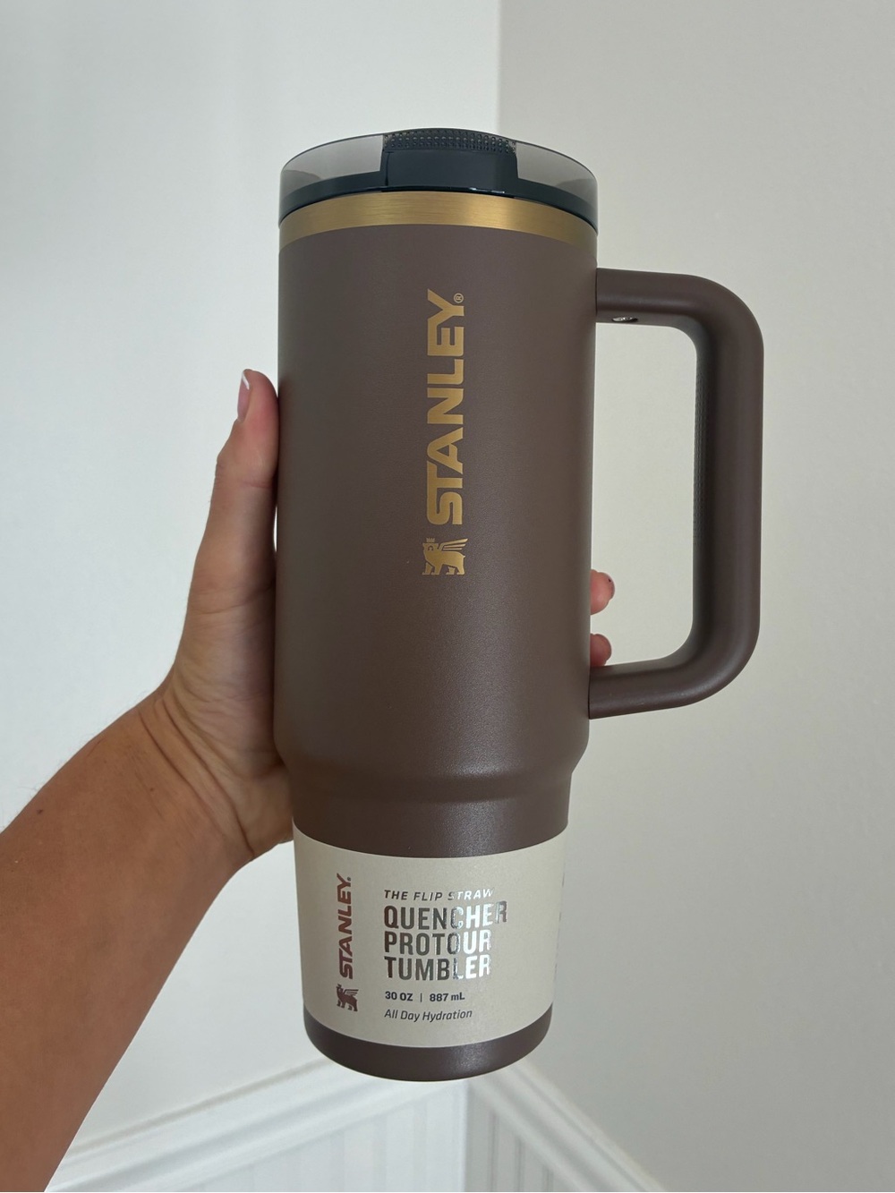 Stanley Quencher Protour Tumbler 30oz Tumbler Espresso Gold